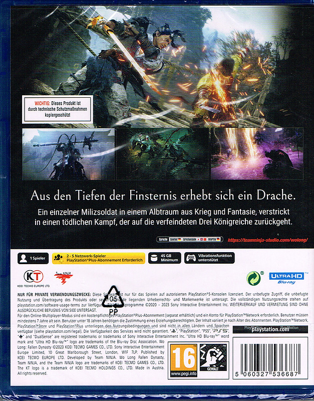 Wo Long: Fallen Dynasty Rueckseite