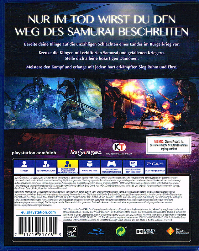 Nioh Rueckseite