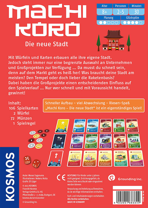 Machi Koro - Die neue Stadt Rueckseite