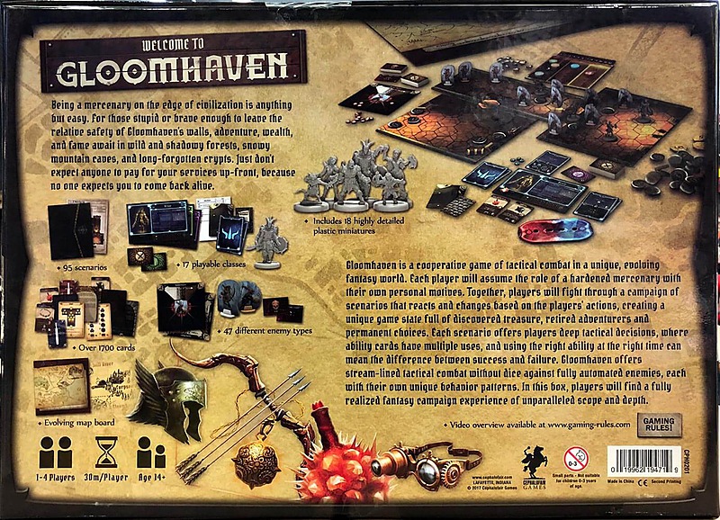 Gloomhaven 2nd Edition (Englisch) Rueckseite