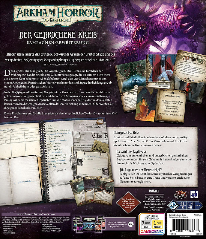 Arkham Horror: LCG - Der Gebrochene Kreis Rueckseite Arkham Horror: LCG - Der Gebrochene Kreis Rueckseite