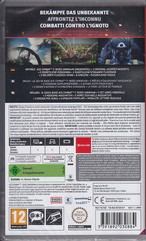 Ace Combat 7: Skies Unknown Deluxe Rueckseite
