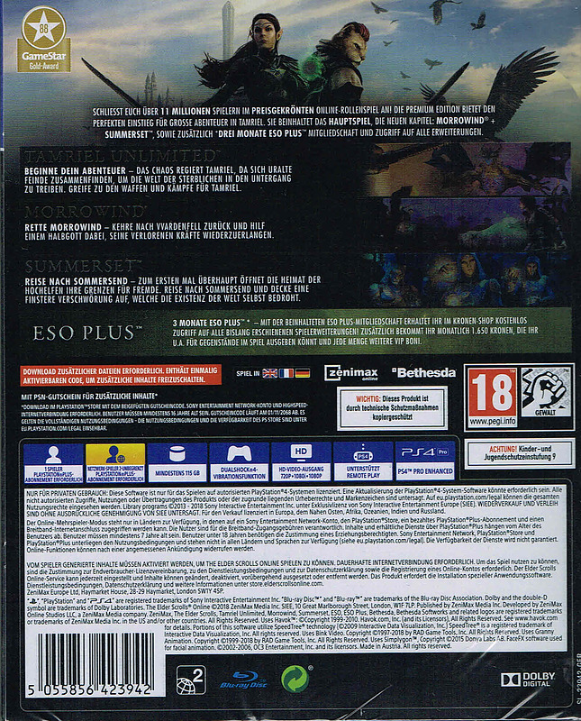 The Elder Scrolls Online: Premium Edition Rueckseite