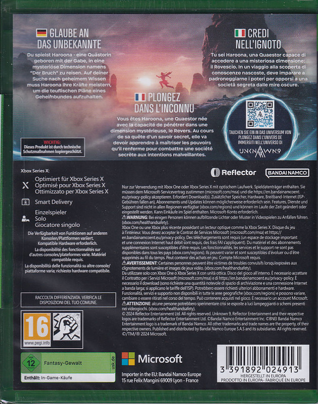 Unknown 9: Awakening + Bonus Rueckseite