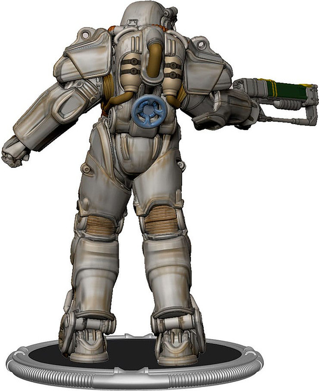 Fallout Minifigur T60 Power Armor Rueckseite Fallout Minifigur T60 Power Armor Rueckseite