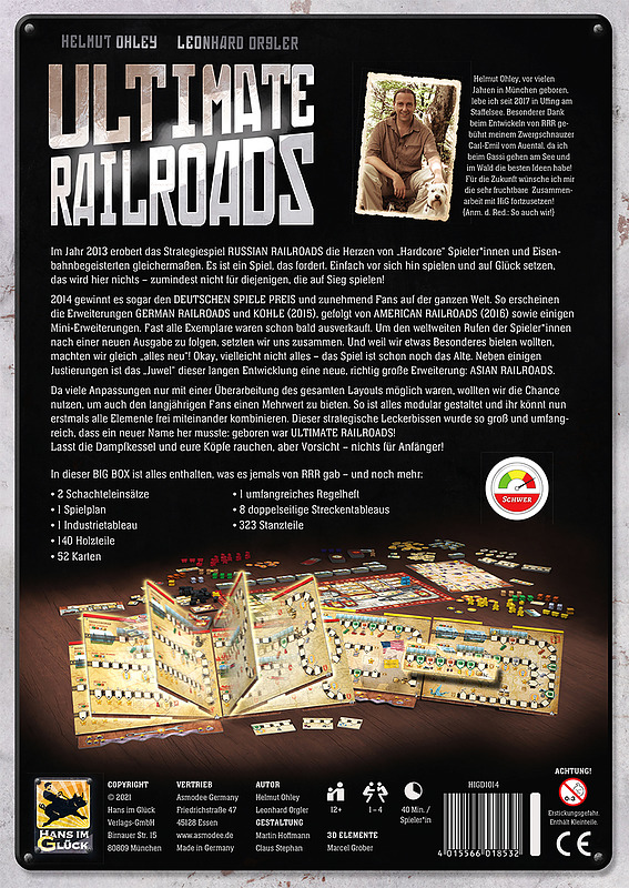Ultimate Railroads 2-4 Spieler, Spieldauer ca. 40-180 Minuten Rueckseite