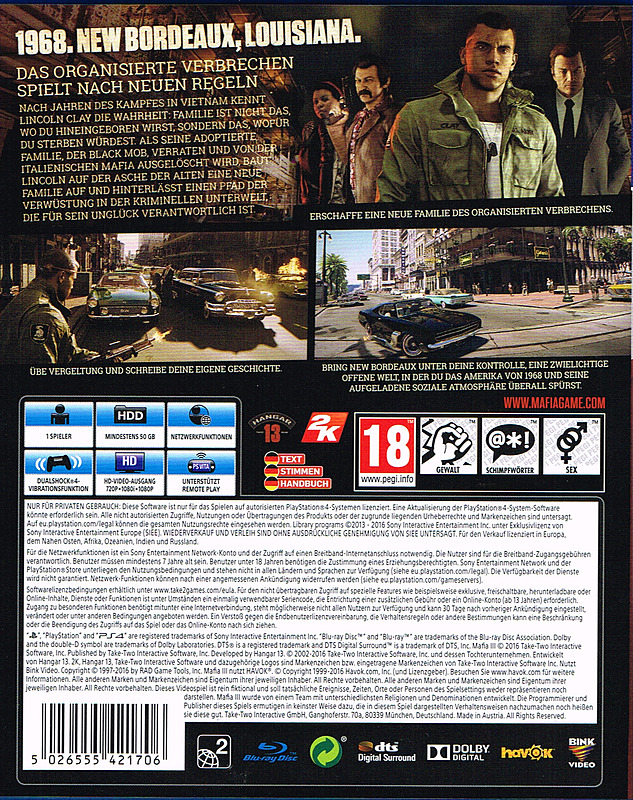 Mafia 3 (AT-PEGI) Rueckseite