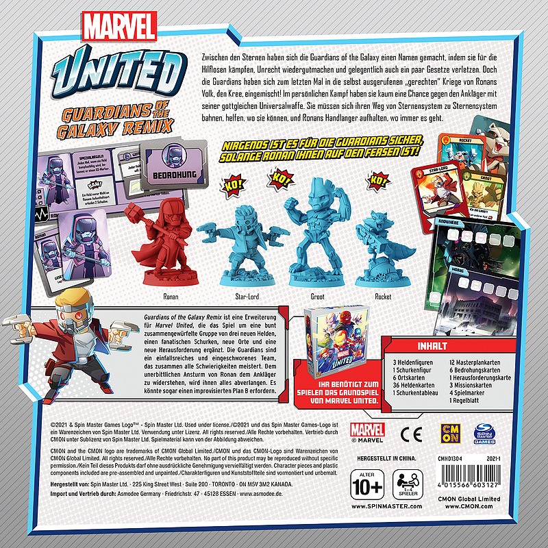 Marvel United - Guardians of the Galaxy Remix Rueckseite