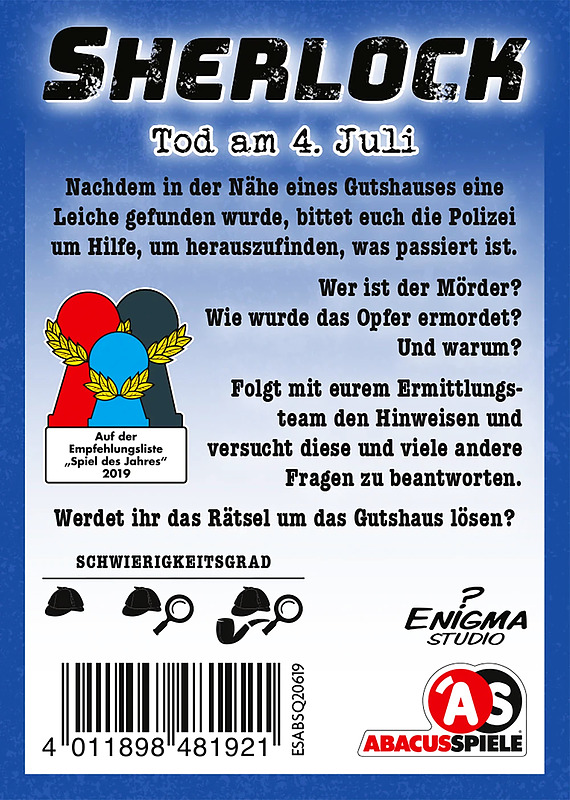 Sherlock - Tod am 4. Juli Rueckseite