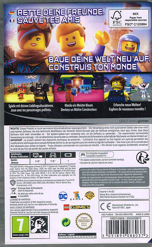 LEGO Movie 2 - The Videogame (AT-PEGI) Rueckseite