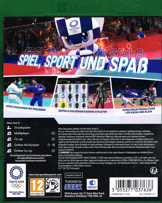 Olympic Games Tokyo 2020 (AT-PEGI) Rueckseite