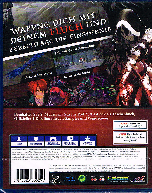 Ys IX: Monstrum Nox Pact Edition + 3 Boni Rueckseite