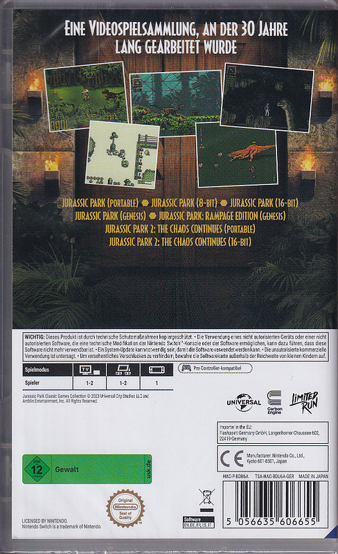 Jurassic Park Classic Games Collection Rueckseite