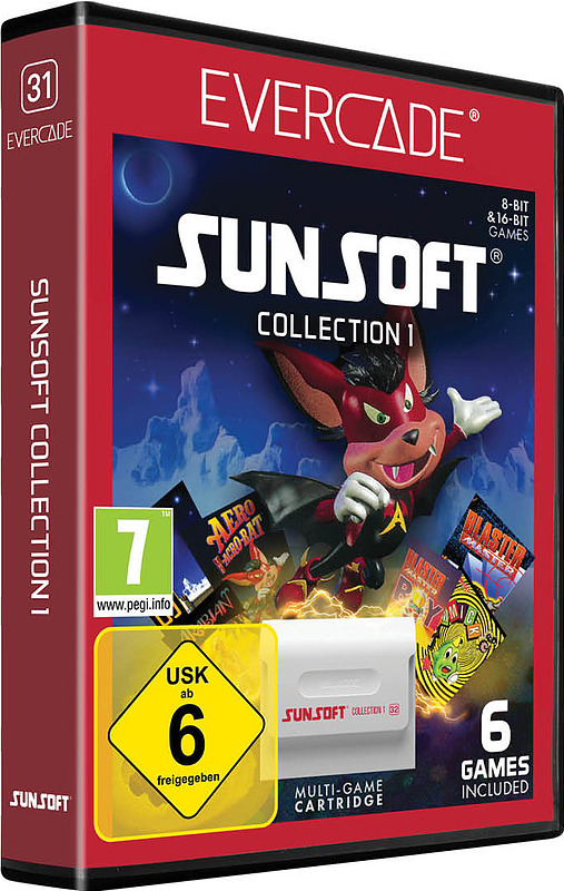 Blaze Evercade Sunsoft Collection 1 Cartridge Cover