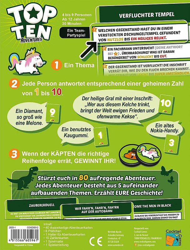 Top Ten Adventures Rueckseite