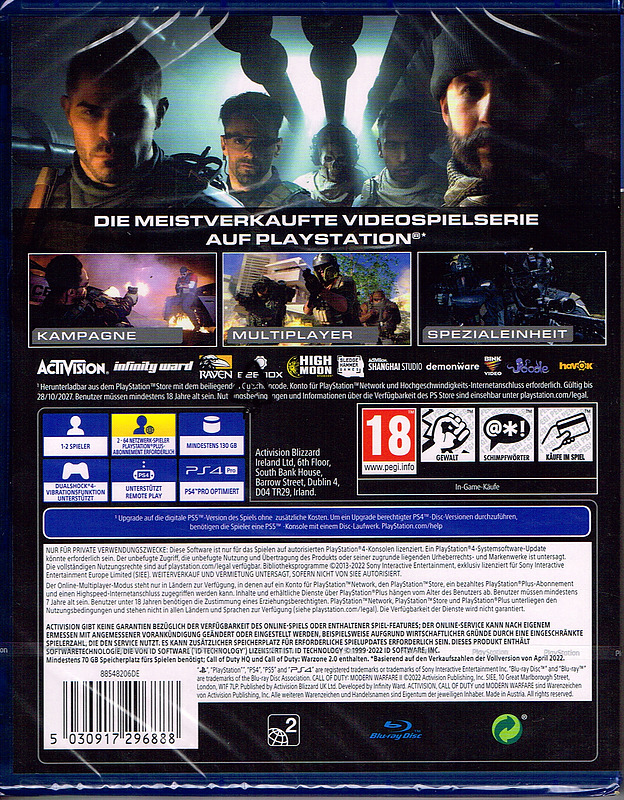Call of Duty: Modern Warfare II (AT-PEGI) inkl. Beta-Zugang Rueckseite