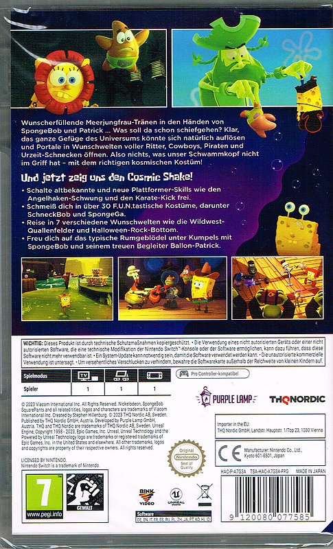 SpongeBob SquarePants: The Cosmic Shake + Bonus Rueckseite