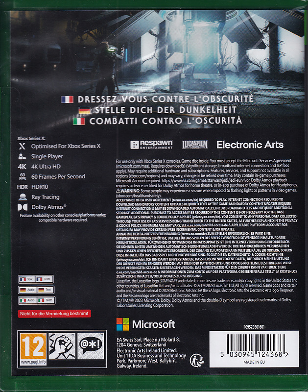 Star Wars Jedi: Survivor (AT-PEGI) Rueckseite