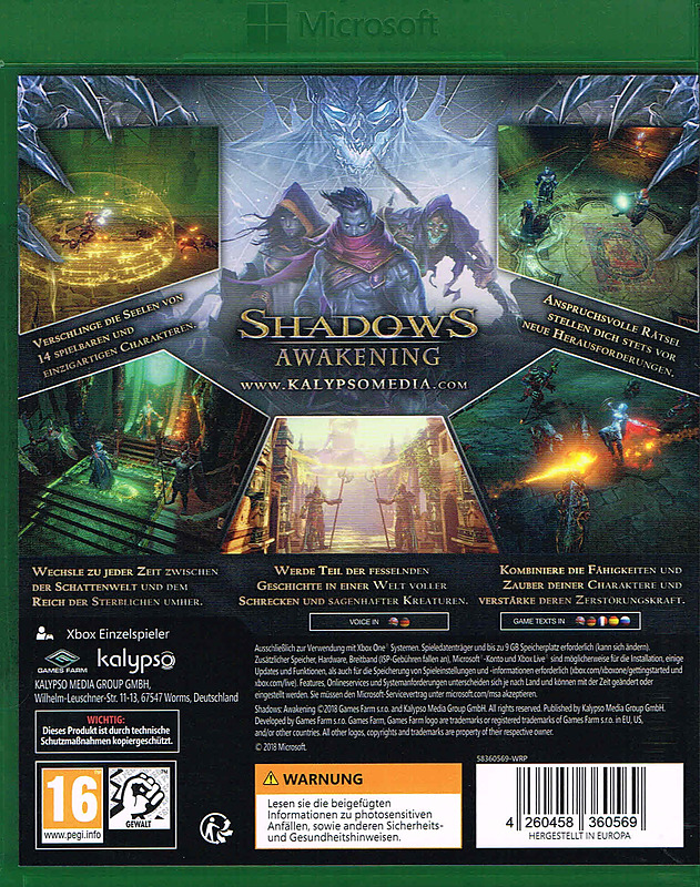 Shadows: Awakening Rueckseite
