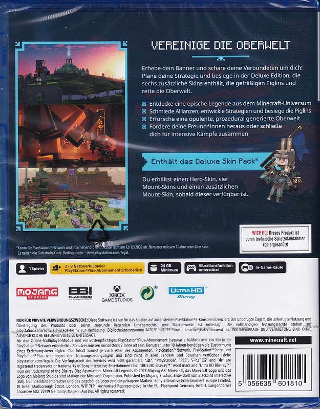 Minecraft Legends Deluxe Edition Rueckseite