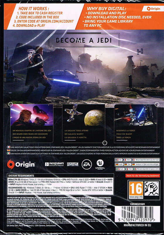 Star Wars Jedi: Fallen Order (AT-PEGI) Rueckseite