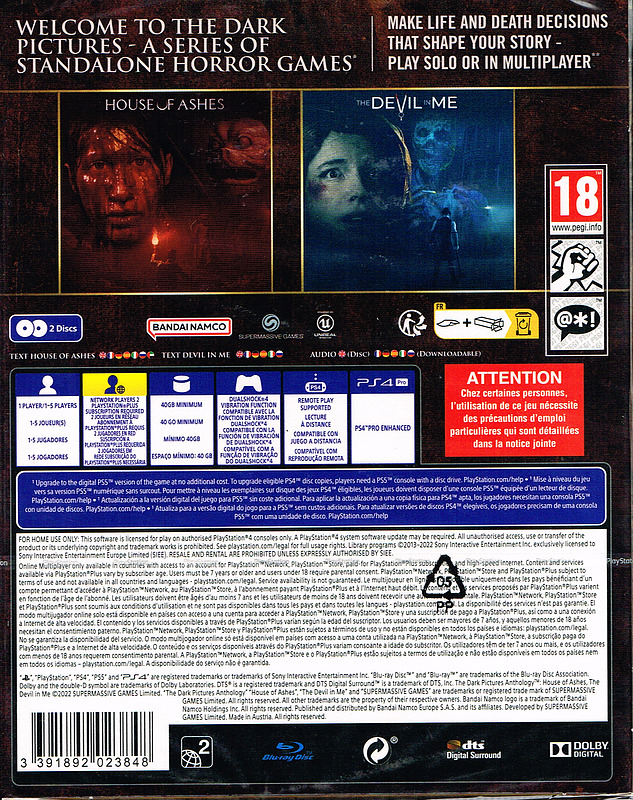 The Dark Pictures Anthology: Volume 2 (PEGI) Rueckseite