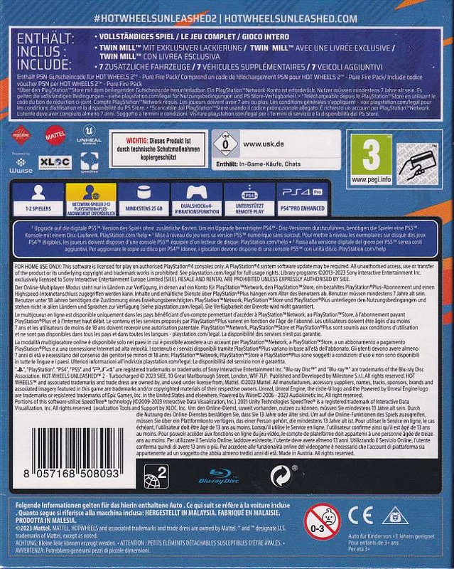 Hot Wheels Unleashed 2 Turbocharged Pure Fire Ed. Rueckseite