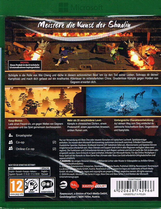 9 Monkeys of Shaolin Rueckseite