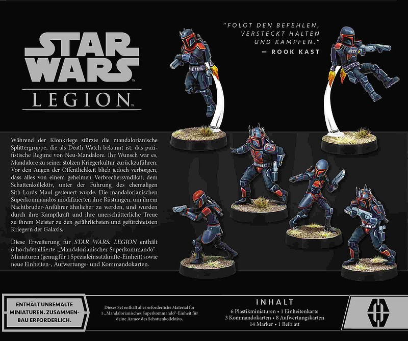 Star Wars: Legion - Mandalorianische Superkommands Rueckseite Star Wars: Legion - Mandalorianische Superkommands Rueckseite
