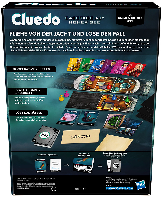 Cluedo Sabotage auf hoher See Rueckseite