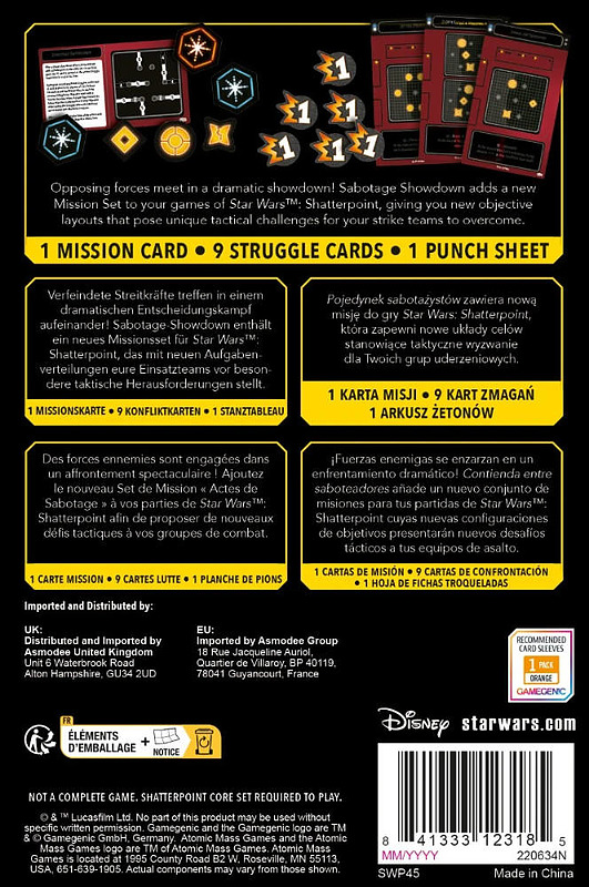 Star Wars: Shatterpoint - Sabotage Showdown Rueckseite