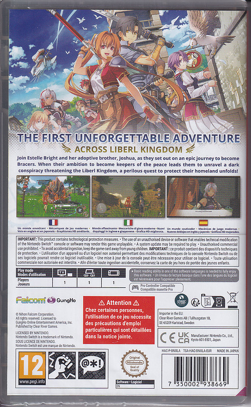 Trails in the Sky 1st Chapter (PEGI) Rueckseite