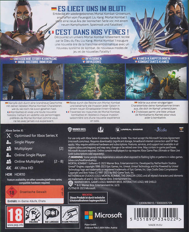 Mortal Kombat 1 + DLC Rueckseite