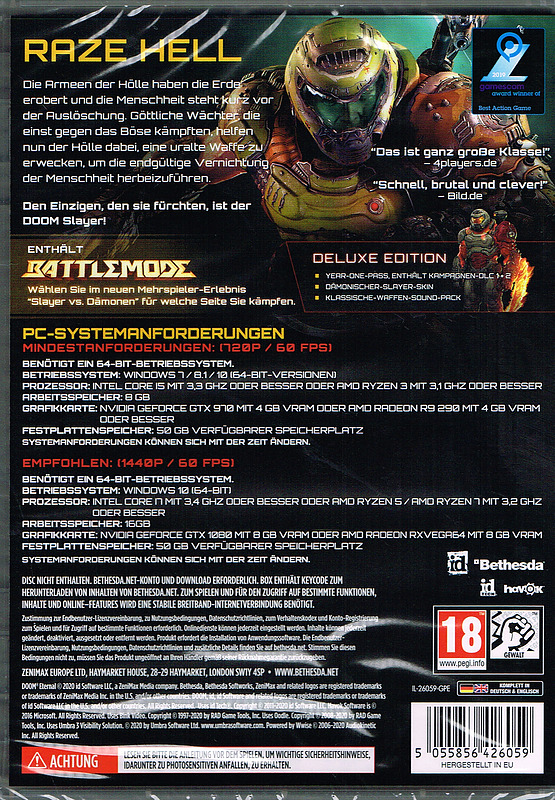 DOOM Eternal Deluxe Edition (AT) Rueckseite