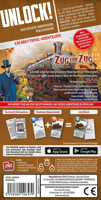 Unlock! Game Adventures: Zug um Zug Rueckseite