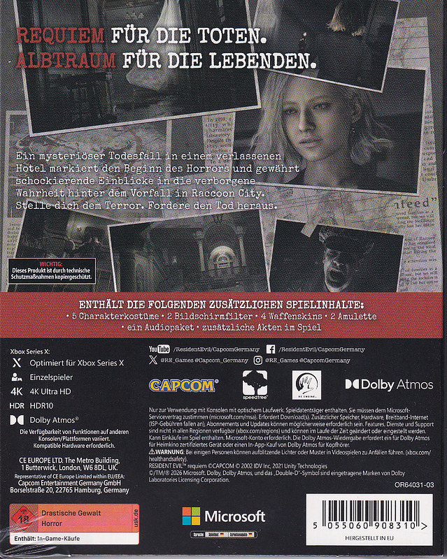 Resident Evil Requiem Deluxe Steelbook Rueckseite