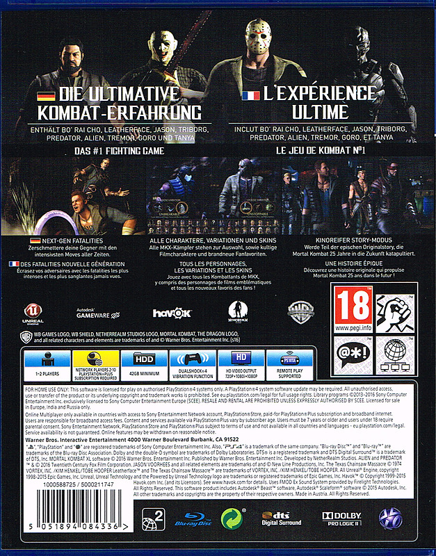 Mortal Kombat XL (AT-PEGI) Rueckseite