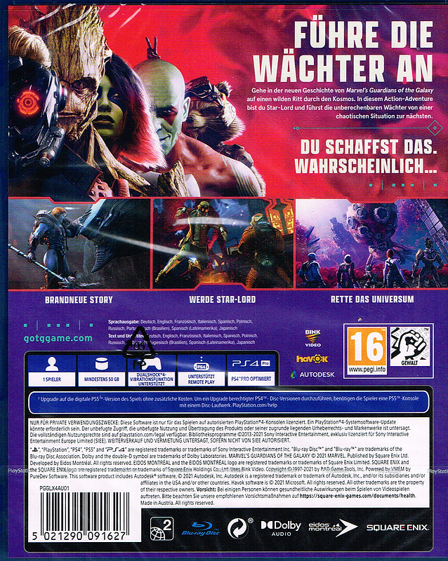 Marvel's Guardians of the Galaxy (AT) Rueckseite