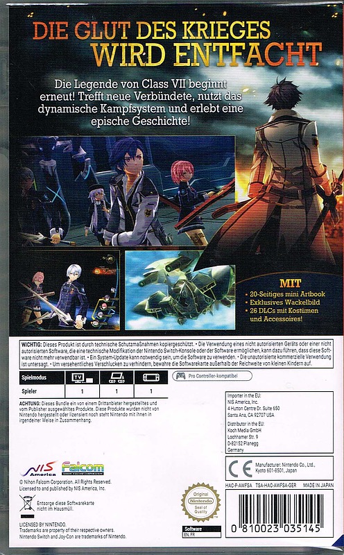 The Legend of Heroes: Trails of Cold Steel 3 Rueckseite