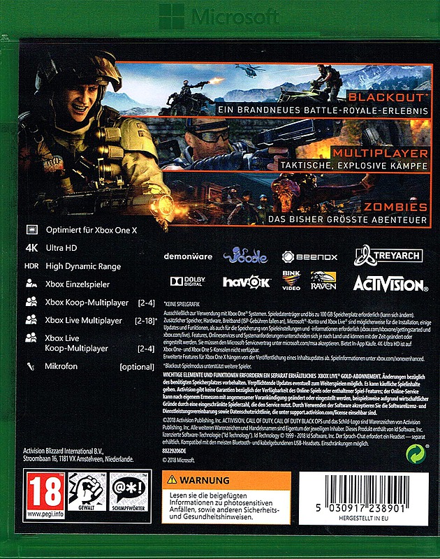 Call of Duty: Black Ops 4 (AT-PEGI) Rueckseite