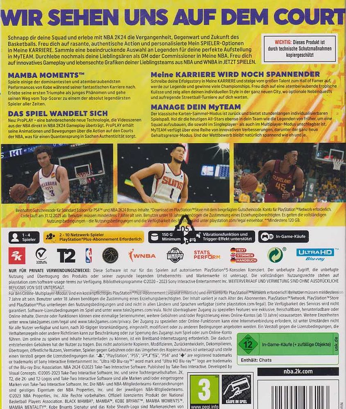 NBA 2K24 Black Mamba Edition Rueckseite