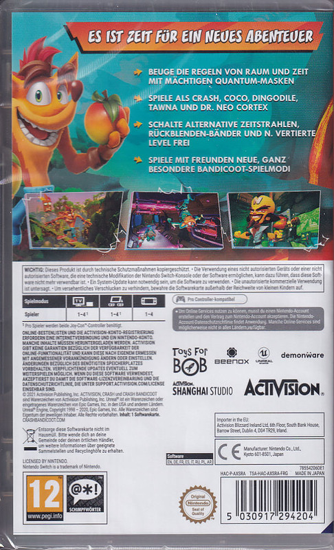 Crash Bandicoot 4: It's About Time (AT-PEGI) Rueckseite