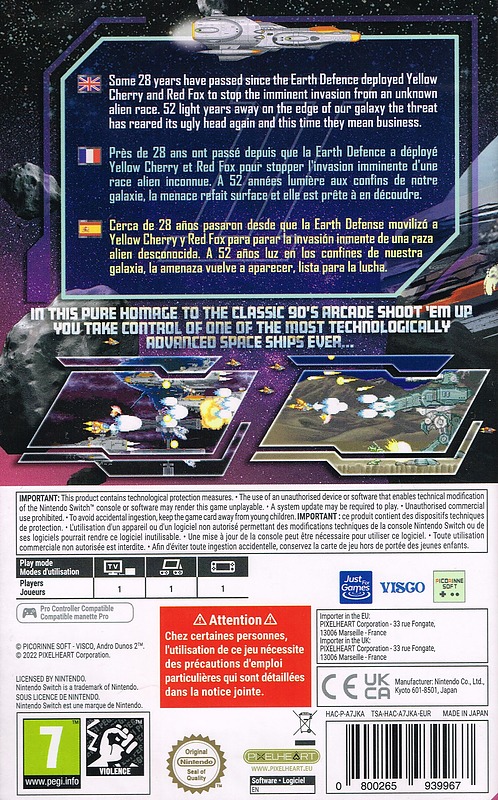 Andro Dunos 2 (PEGI) Rueckseite