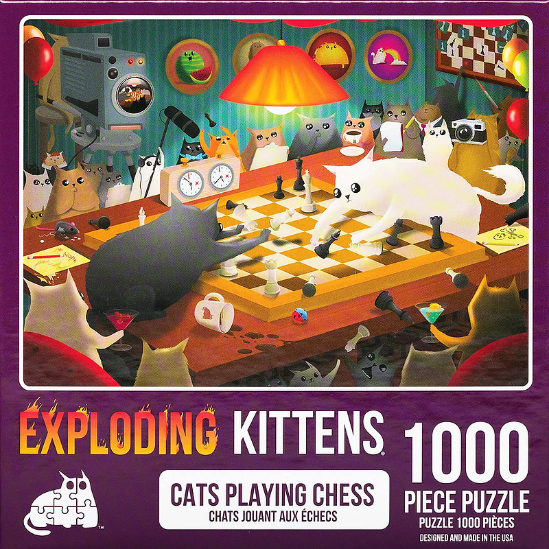 Exploding Kittens Puzzle: Cats Playing Chess Cover