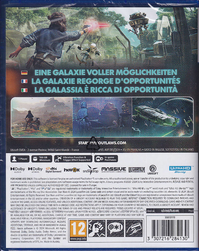 Star Wars Outlaws + 2 Boni (AT-PEGI) Rueckseite