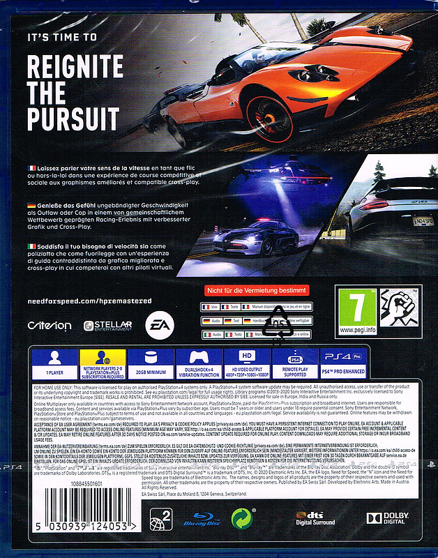 Need for Speed: Hot Pursuit Remastered Rueckseite