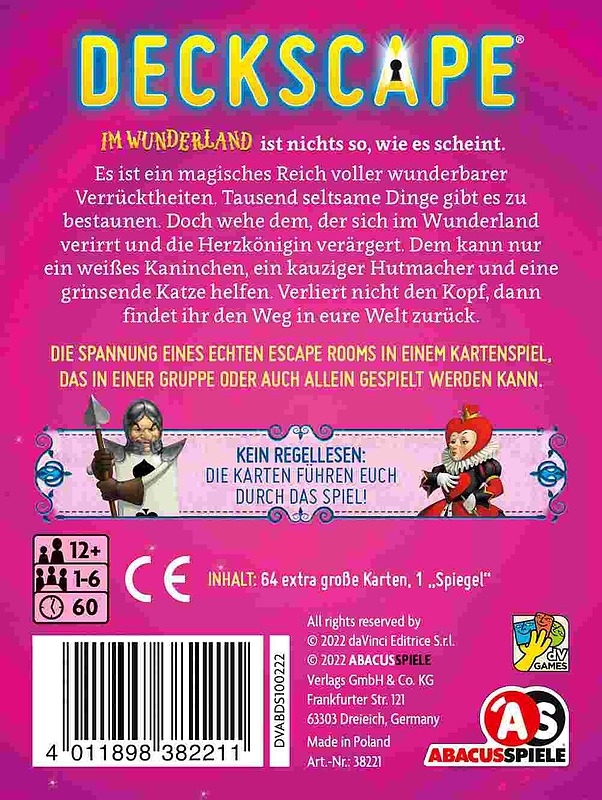 Deckscape - Im Wunderland Rueckseite