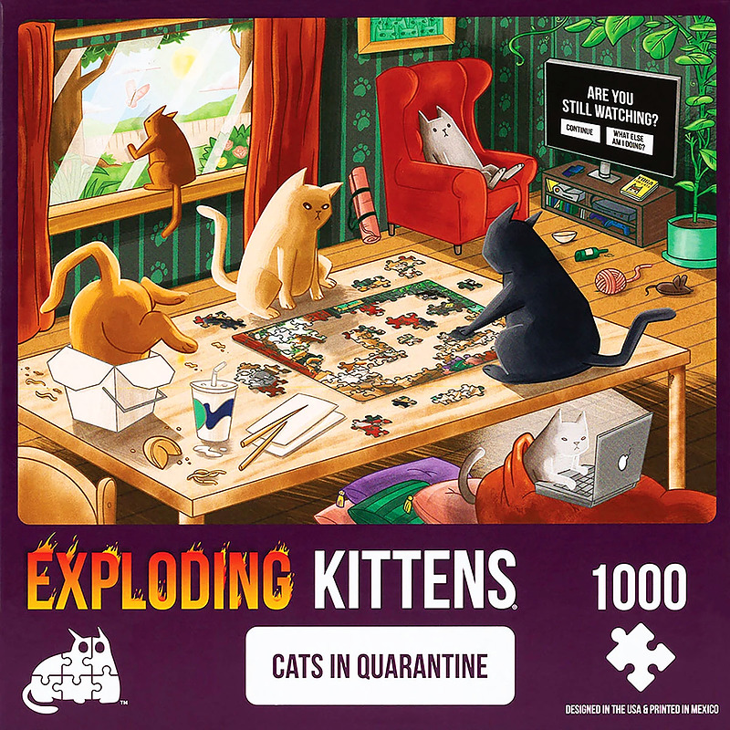 Exploding Kittens Puzzle: Cats in Quarantine Cover