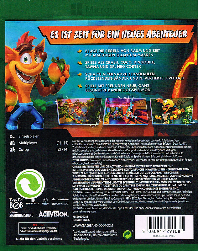 Crash Bandicoot 4: It's About Time Rueckseite