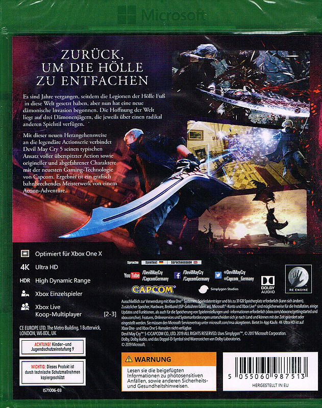 Devil May Cry 5 Rueckseite